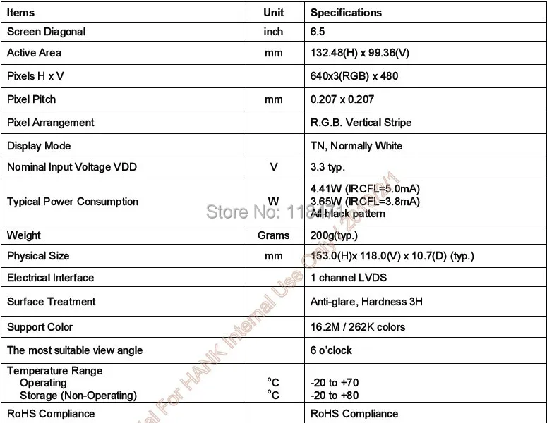 6 5 дюймов ЖК-дисплей Панель G065VN01 V0 Дисплей 600*480 Экран LVDS 1 ch 6-бит 500 cd/m2 | Электронные