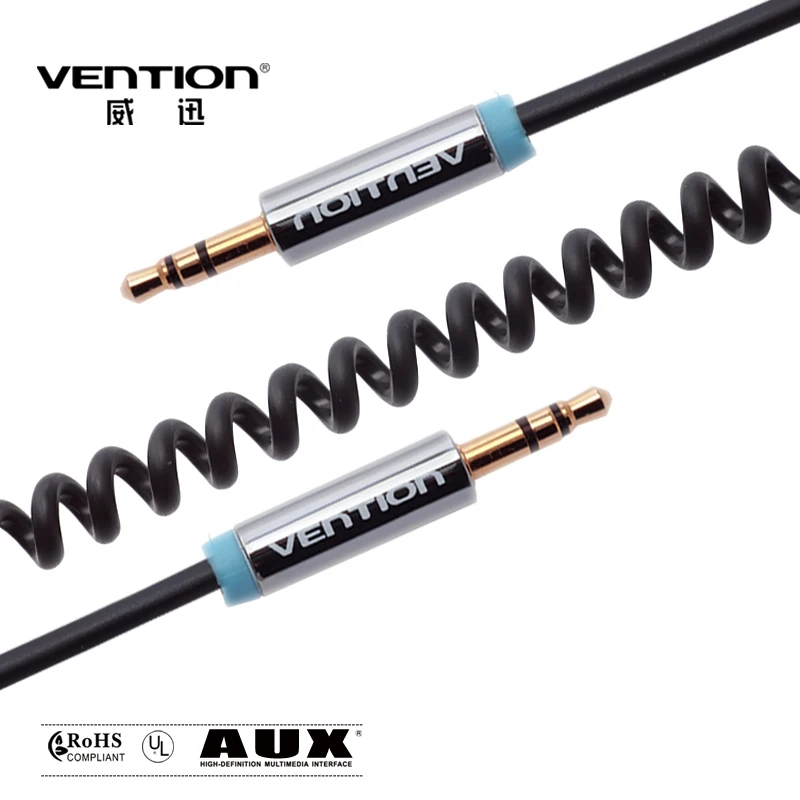 Vention стерео аудио кабель позолоченный 3.5 мм весны вспомогательных Aux для
