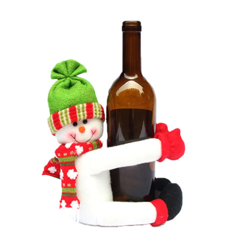 Красное вино крышку бутылки прекрасный Санта Клаус снеговик куклы