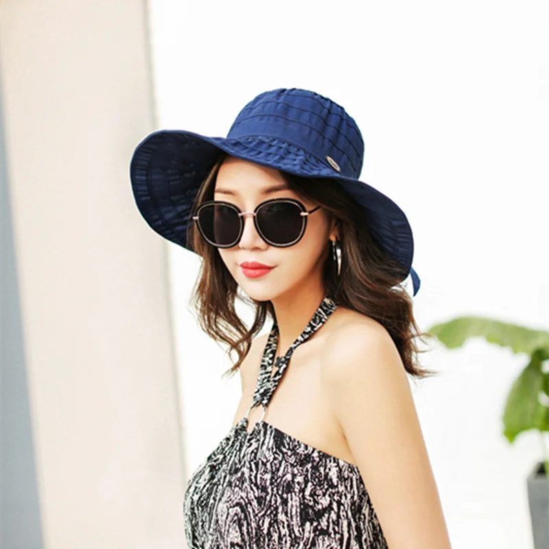 

New summer beach bow Caps for For women chapeu Panama feminino lady bucket hat sombrero Mujer Verano outdoor Sun protection Caps