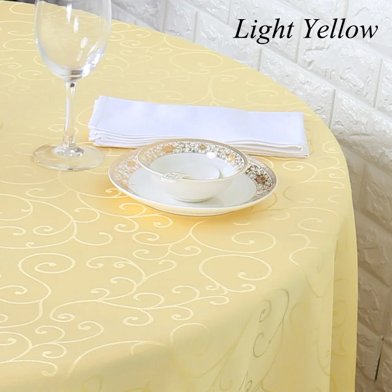 Light Yellow 10 шт./лот полиэстер бесшовные вихревые жаккардовые скатерти для свадебного банкета, вечеринки домашний отель Ресторан Декоративные - Цвет: Light Yellow
