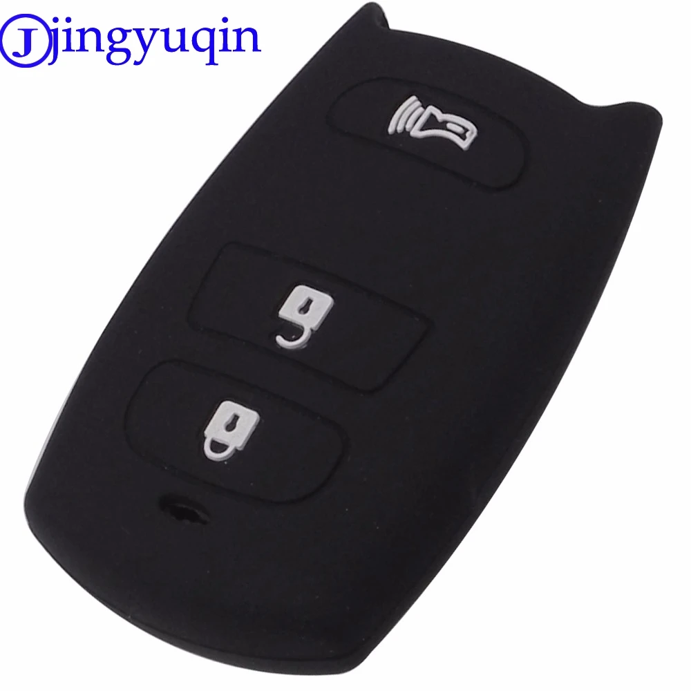 

jingyuqin 10ps Remote 3 Buttons Silicone Smart Car Key Cover Case Protected For hyundai Keyless Holder