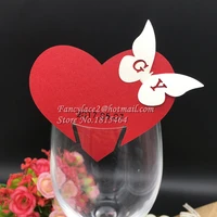 50pcs diy heart glass cards laser cutting cards party wedding table cards event decoration supplies