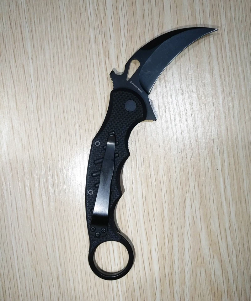 Складной нож 440Cblade G10 Ручка для тренировок на открытом воздухе карамбит Когти для кемпинга на открытом воздухе спасательные ножи для выживания Инструменты для повседневного использования