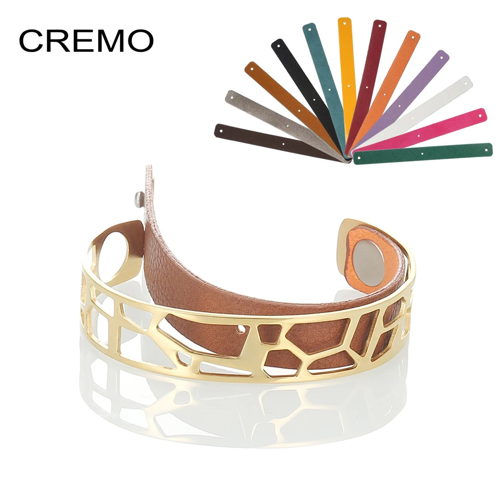 Cremo манжета браслет Jonc Жираф дизайн золотой браслеты мужские Femme Bijoux Реверсивный