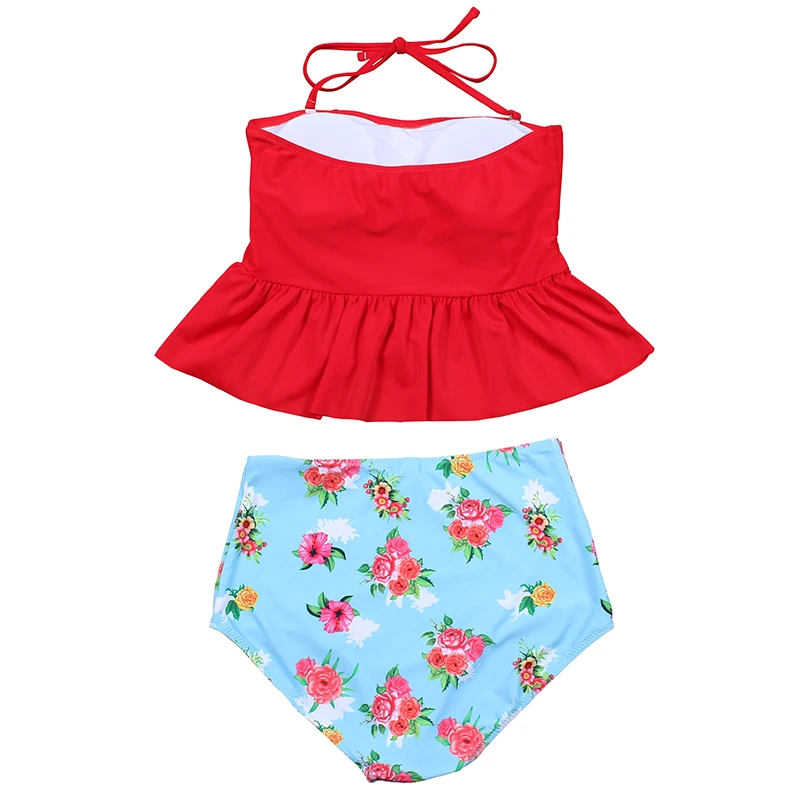 Женский купальник-бикини с высокой талией Raintropical винтажный купальный костюм в