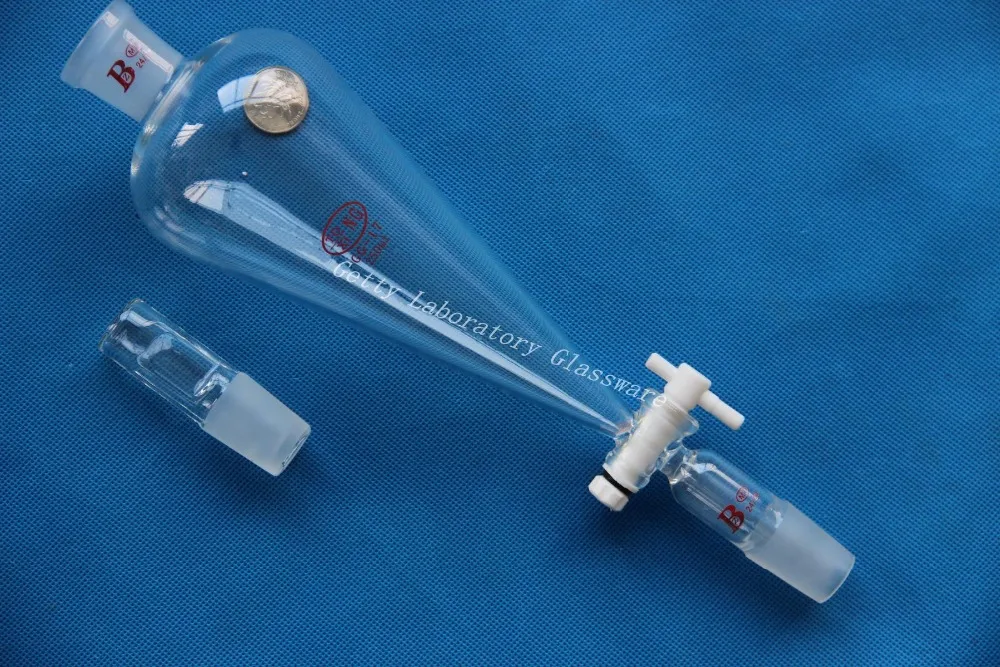 250 мл разделительная воронка со стеклянной пробкой 24/29 шарнир PTFE стопкок