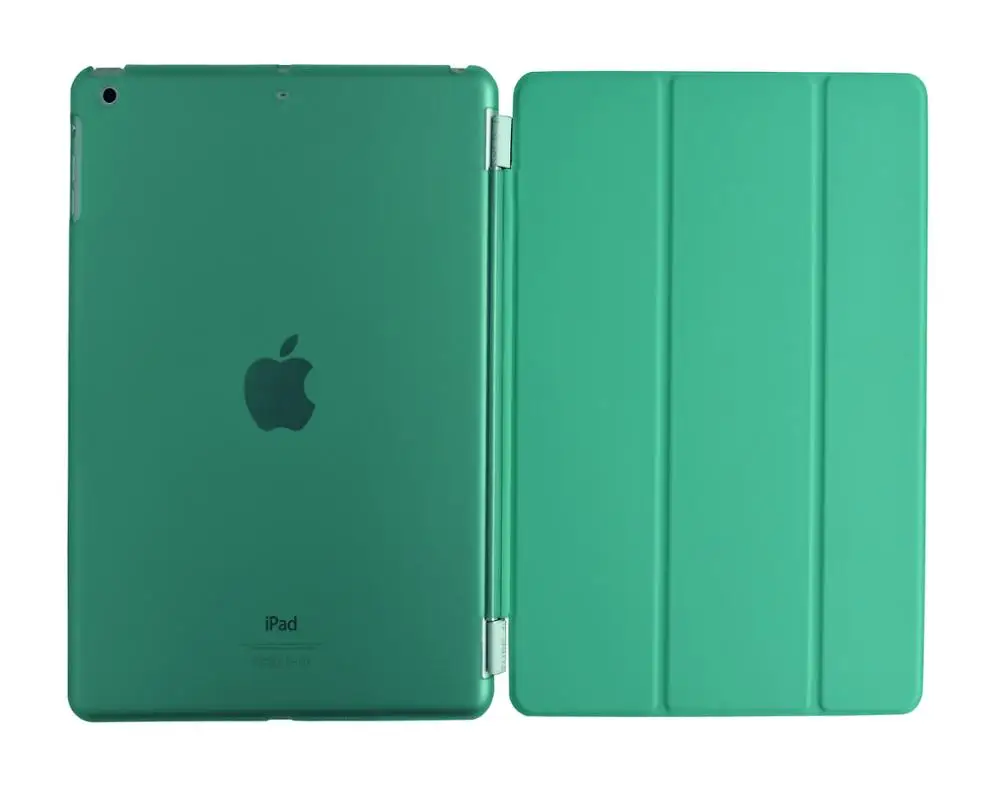 Чехол для Apple, iPad 9.7 искусственная кожа тонкая магнитная спереди Smart Cover кожи+ жесткий- сна проснуться интеллектуальные - Цвет: Mint Green-F-89