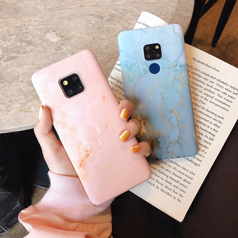 Жесткие чехлы для телефона для huawei P20 P30 mate 20 Pro Lite Мраморное текстурированное покрытие для Honor 10 10lite P Smart задняя крышка fundas