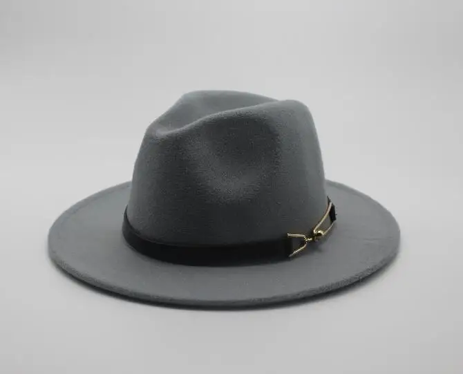 Мода широкими полями осенние женские модные Top Hat Джаз шапка зимняя шляпа-федора шерстяные Шапки новое поступление черные шляпы для женщин - Цвет: 6