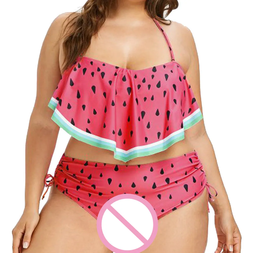 CHAMSGEND женское бикини с принтом Гавайских Арбузов свободное добавляющее