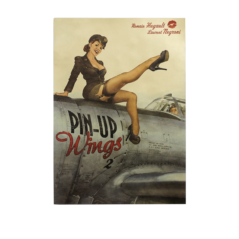 Сексуальная девушка плакат в стиле ретро из крафт бумаги ручной стержень для