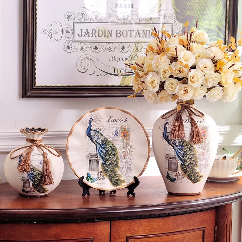 3 шт. керамическая ваза + искусственные цветы|vases decoratives|vase homeluxury vase |