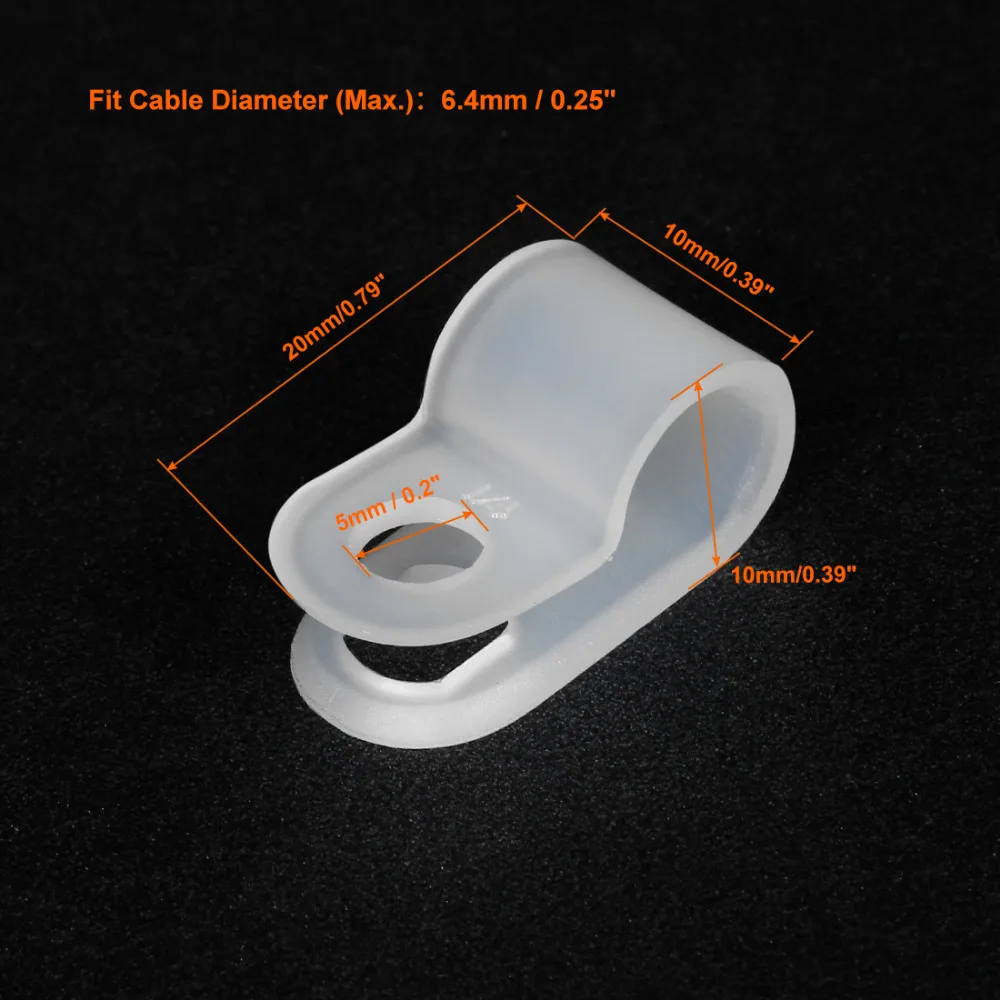 Uxcell черный/белый R type нейлоновый кабельный зажим Органайзер зажимы для шнура