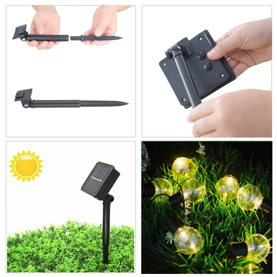 Солнечный светодиодный свет 10 солнечные лампы шар светящиеся гирлянды