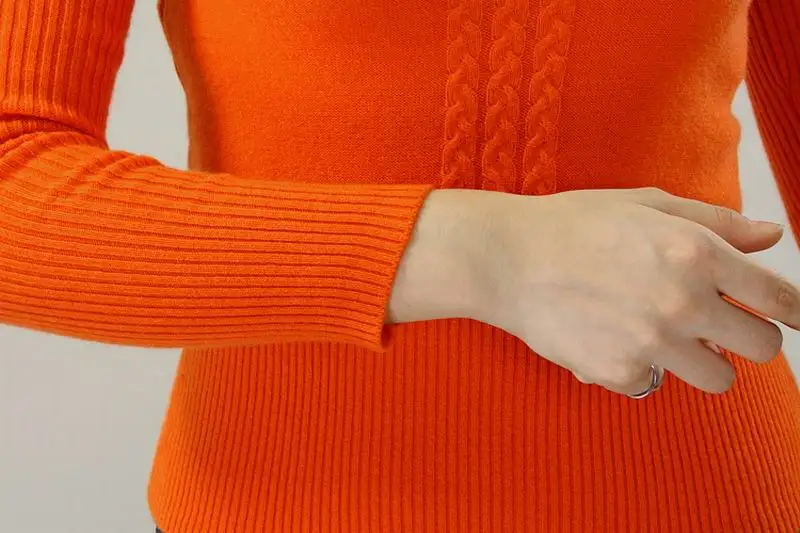 100%Cashmere Sweater TurtleNeck Orange Brown Black Pullover Women Natural Fabric Warm High Quality Clearance Free Shipping | Женская
