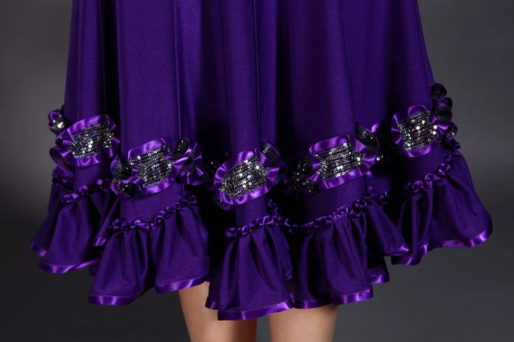 

High-quality social dance skirt new bust skirt Slim was slender GB dance modern dance practice big swing skirt deep purple