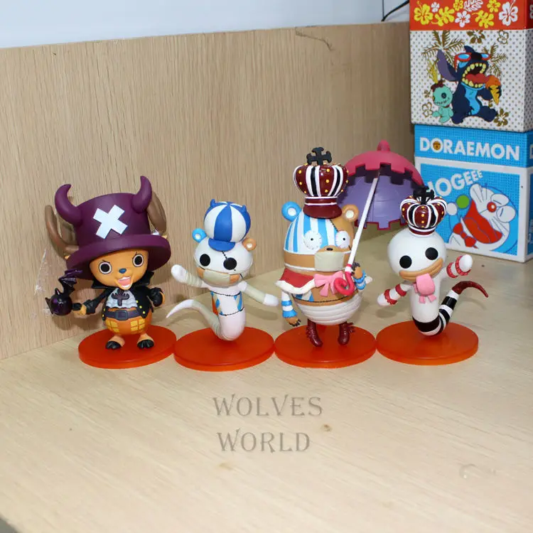 Аниме одна штука 4 шт./компл. Хэллоуин. Вер Тони Чоппер ПВХ фигурка игрушки куклы