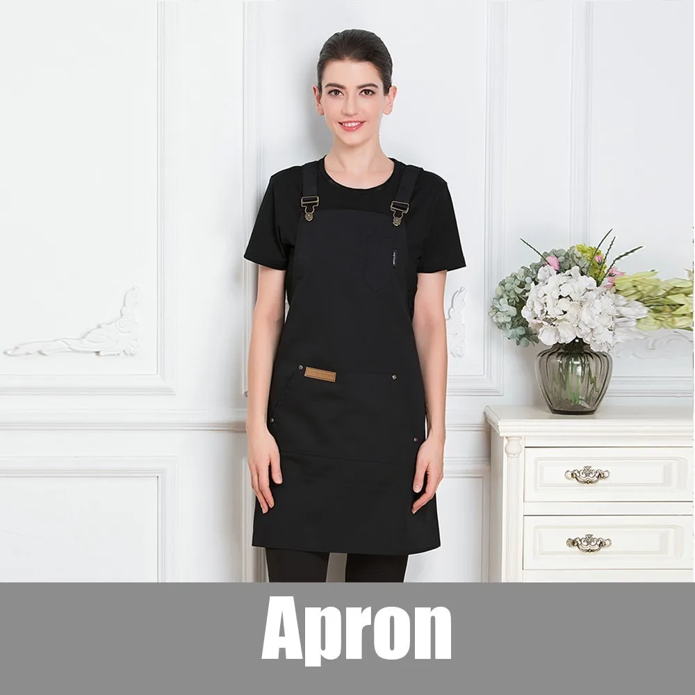 Black Apron Регулируемый официант шеф-повар униформа, фартук отель BBQ Cafe общественного питания Еда Услуги Ресторан повара пекарни Кухня унисекс Рабочий Фартук - Цвет: Black Apron