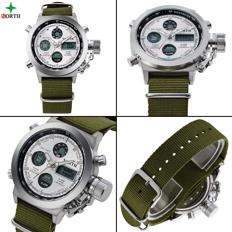 Модные армия Прохладный Для мужчин Военная Униформа часы Холст ремешок часов