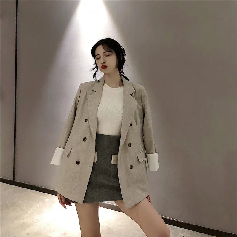 2019 новая весенняя женская офисная одежда Блейзер модные куртки с длинными