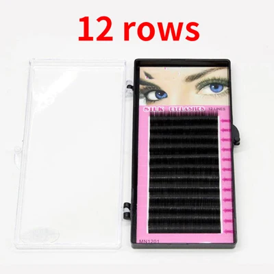 B 12row eye lash 10/12 мм Индивидуальные ресницы балки норковые накладные ресницы кластера 3D наращивание ресниц прививки Поддельные ресницы пучки Meke вверх - Цвет: B 12row eye lash