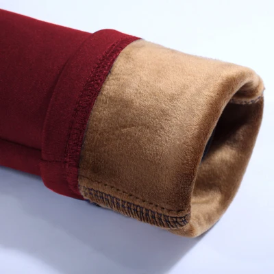 wine red Женские повседневные брюки осень зима плюс толстые бархатные теплые леггинсы эластичные брюки с высокой талией Большие размеры обтягивающие женские брюки - Цвет: wine red