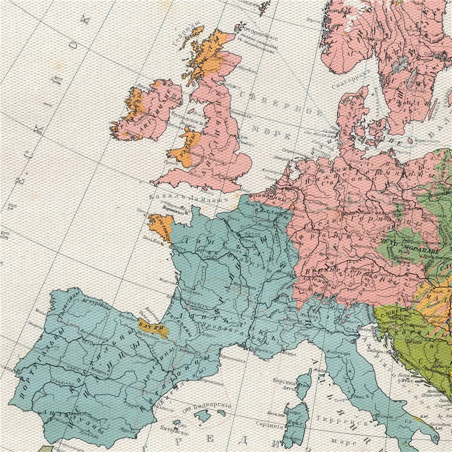Европа распределение популяции 1910 карта комплексное географическое руководство