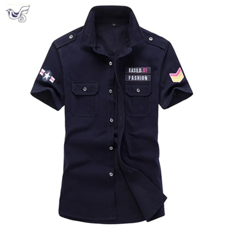 XIYOUNIAO размера плюс M~ 5XL 6XL Новая мужская летняя хлопковая рубашка поло с коротким рукавом армейская ВВС one Мужская дышащая рубашка camisa masculina