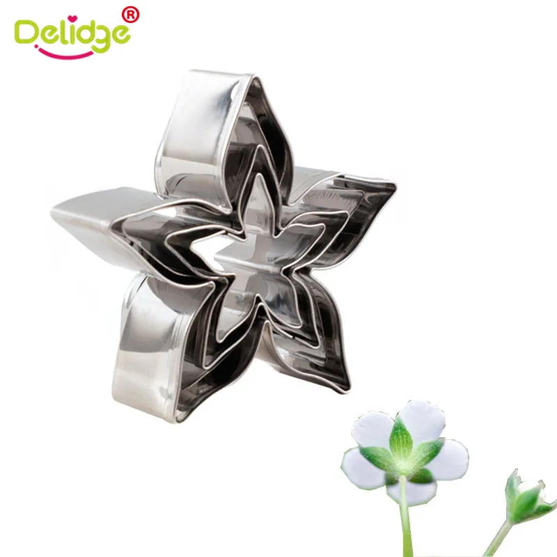 Delidge 4 шт./компл. формы для украшения тортов из нержавеющей стали в виде роз