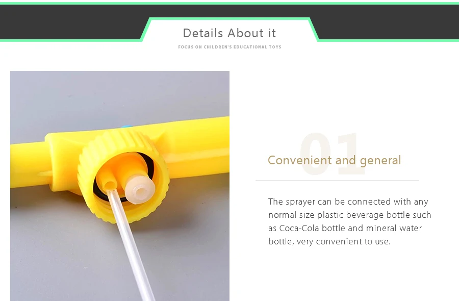 28.5cm Super Water Gun Adjustable Metal Sprayer Beverage Bottle Outdoor Funny Sports Toys Gun Multifunction Watering Flowers