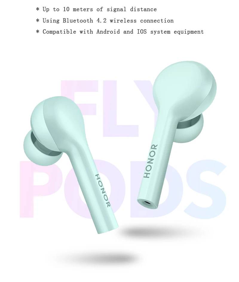 Huawei Honor Flypods Молодежные беспроводные наушники-вкладыши Bluetooth 4,2 бинауральное Стерео шумоподавление с микрофоном для IOS Android