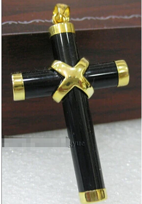 DYY+++831 Natural Rich Black Agate Cross Pendant Necklace AAA Grade | Украшения и аксессуары