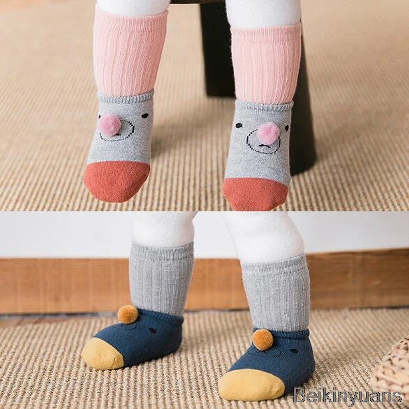 2018 осень-зима толстые теплые детские носки-тапочки для малышей домашние ходунки