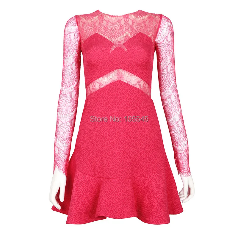 В наличии! J199 синий красный кружево дамы мода вечернее платье|dress celeb|dresses dropshipdress