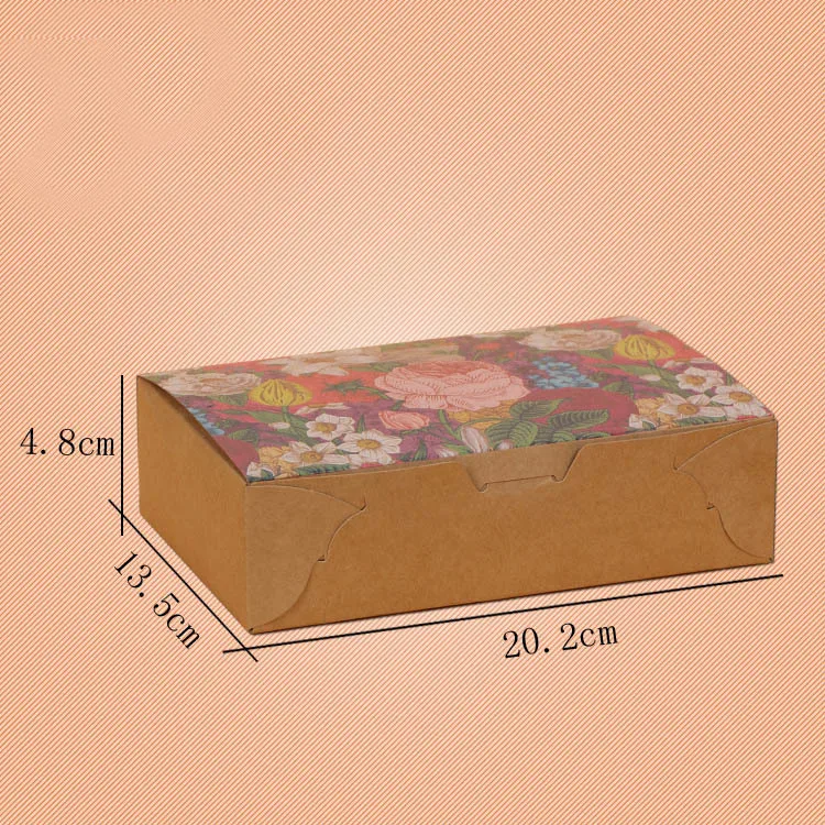 L6-200x135x50mm 100 шт цветок сладкий подарок упаковка для Свадебные сувениры выпечка печенья пакет винтажная Цветочная коробка для торта из пищевой бумаги коробка - Цвет: L6-200x135x50mm
