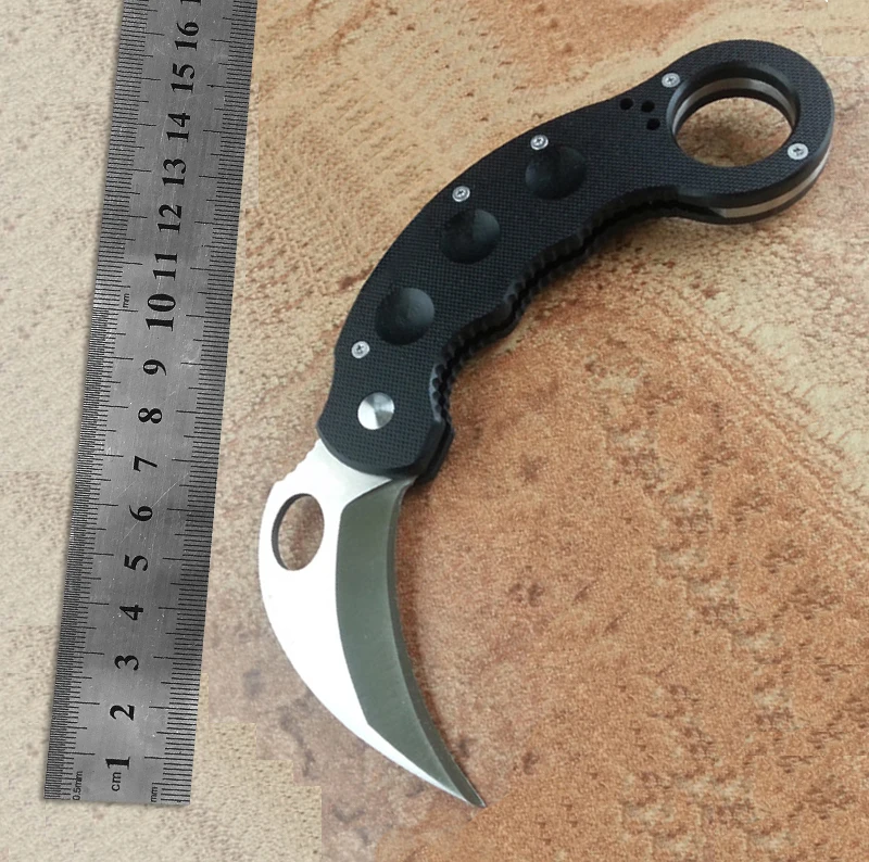 Нож karambit G10 с ручкой, высокое качество, AUS-8, практический нож, инструмент для повседневного использования, для кемпинга, выживания, разведка, карманный складной нож