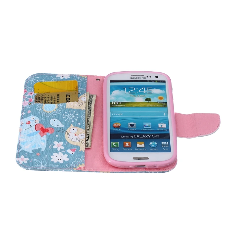 Роскошный модный дизайн кожаный чехол с держателем карты для Samsung Galaxy S3 S4 S5 S6 Edge