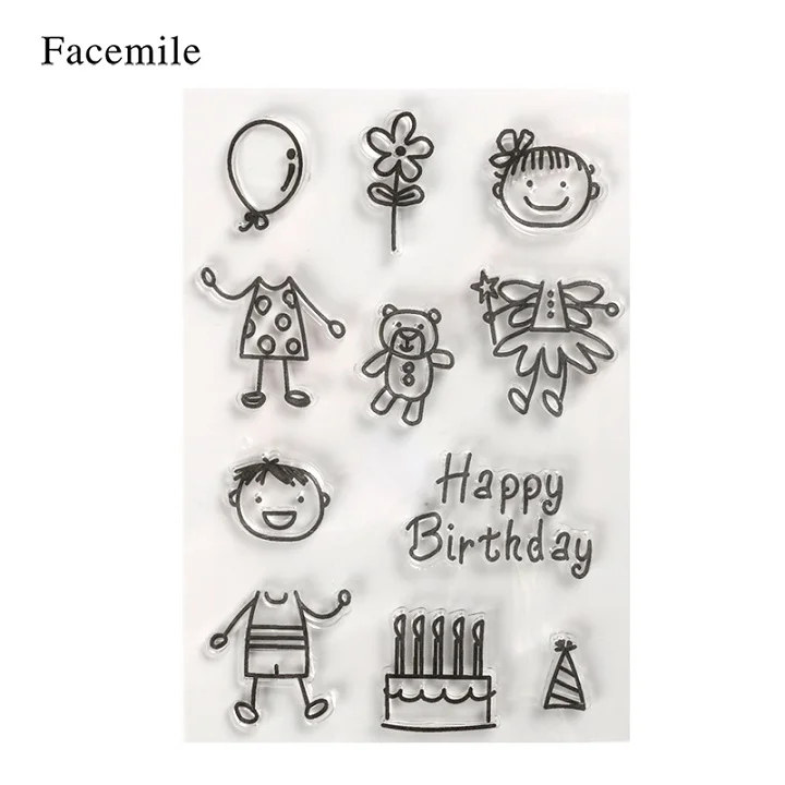 Facemile 1 шт. прозрачный штамп лист цветок животное Штамп для DIY