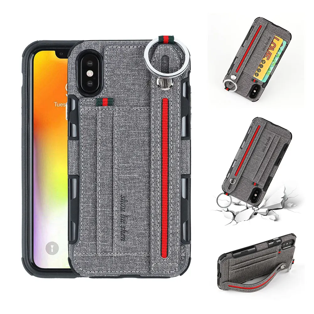 Роскошный чехол для iPhone X XS MAX 7 8 6 6s XR держатель кредитных карт с подвесным кольцом