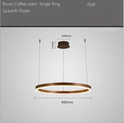 40cm Single Ring LukLoy Post современный роскошный подвесной светильник-кольцо, подвесной светильник для зала, подвесной светильник для гостиной, подвесной светильник, люстры, лофт, подвесной светильник - Цвет корпуса: 40cm Single Ring
