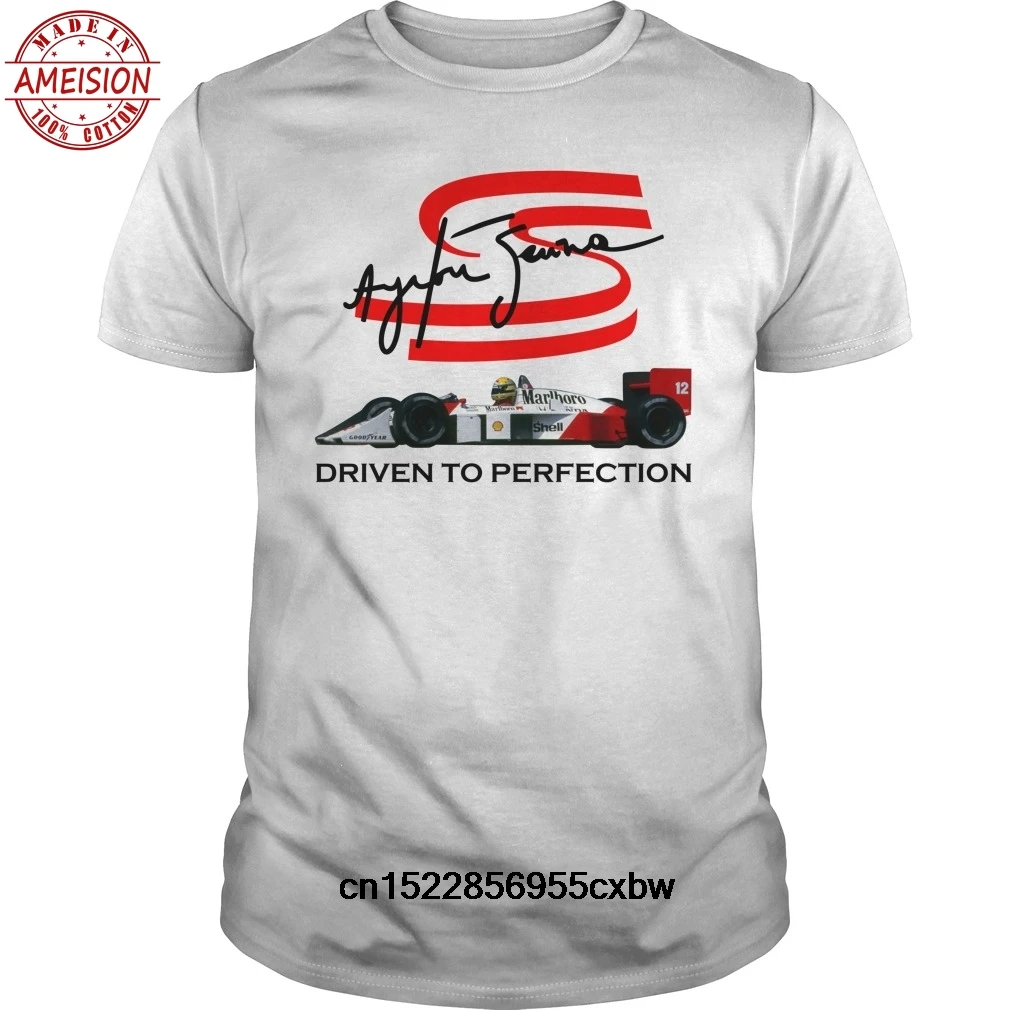 Забавная Мужская футболка новинка Ayrton Senna-Driven To Perfection крутая Короткая