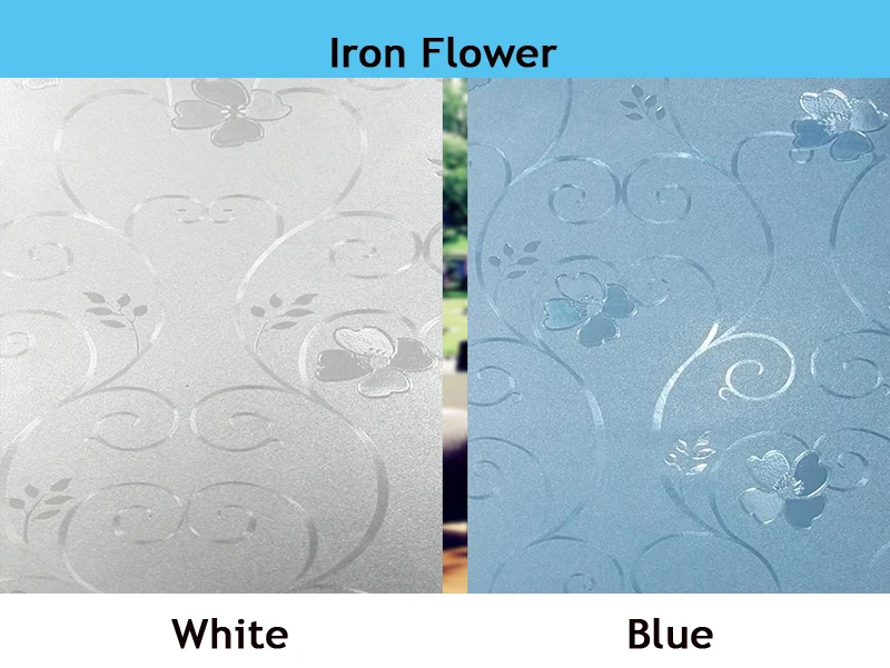 Белая/синяя цветная Защитная пленка для окон с текстурированным/витражным