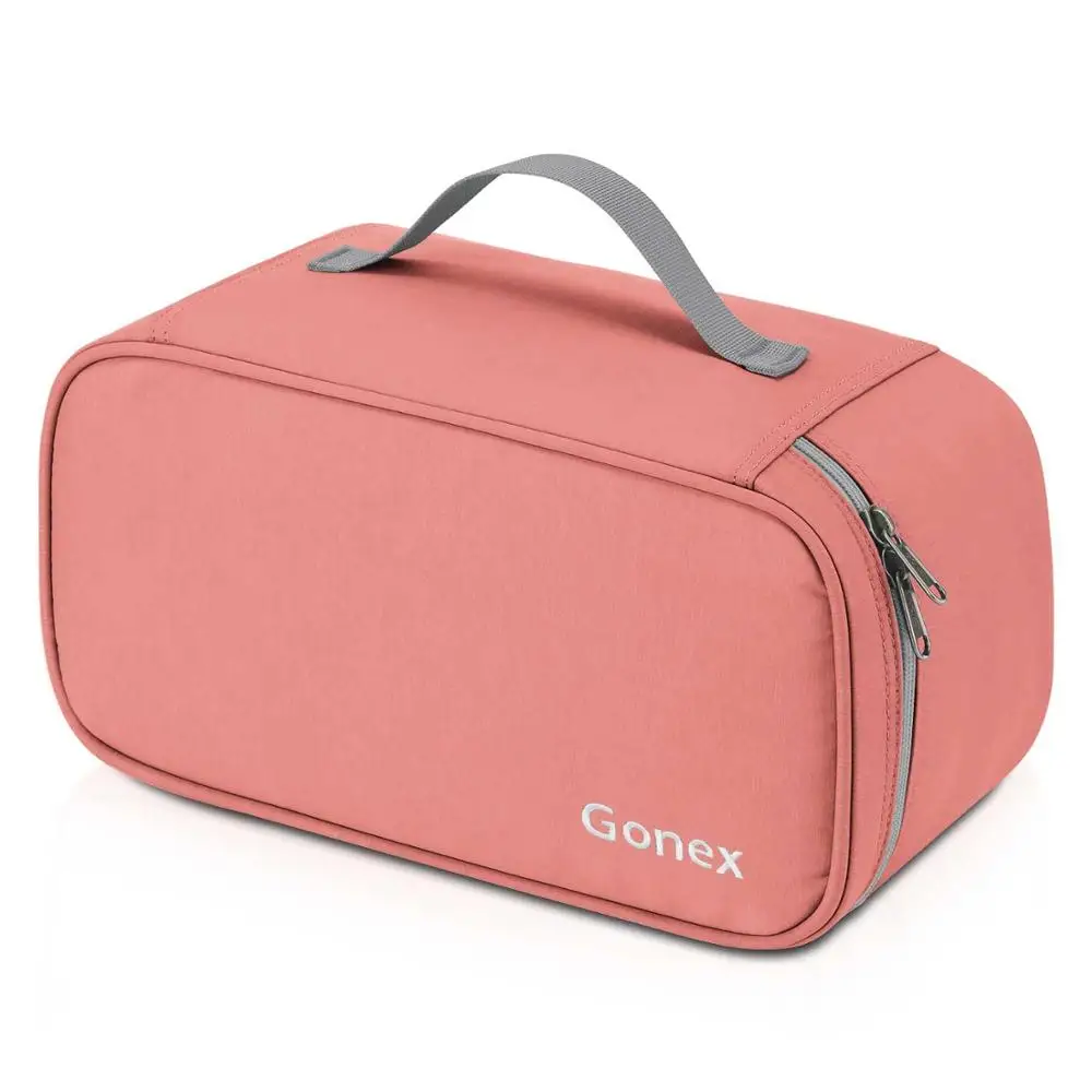 Coral Pink Gonex для хранения нижнего белья, бюстгальтеров Сумка путешествия Органайзер чехол подвесной Портативный нижнее белье с молнией мешок для Для женщин леди Для мужчин 6 цветов - Цвет: Coral Pink