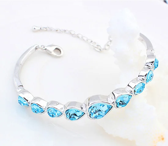 Акция Новый Кристалл от Swarovski Шарм Сердце браслет силивер цвет браслеты для