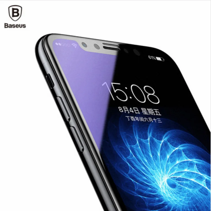 Закаленное стекло baseus для iPhone X, защитная ультратонкая 3D Защитная пленка с боковым краем 9H для iPhone 10