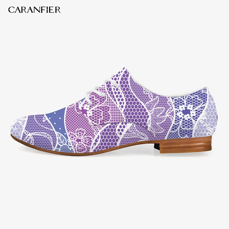CARANFIER Woman Pointed High-heeled Shoes Oxford Classic Printing Multi-color Casual Non-slip Four Seasons Universal Large Size | Обувь