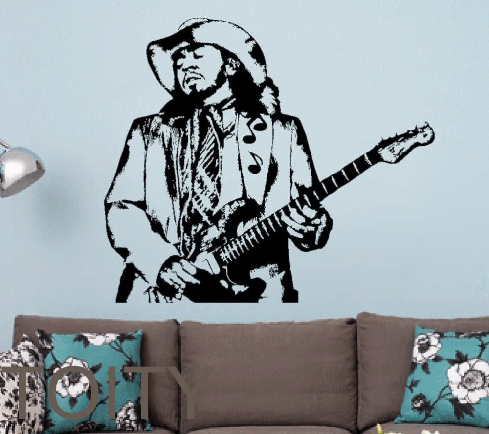 Stevie Ray Vaughan Наклейка на стену Виниловая наклейка для гитариста американская