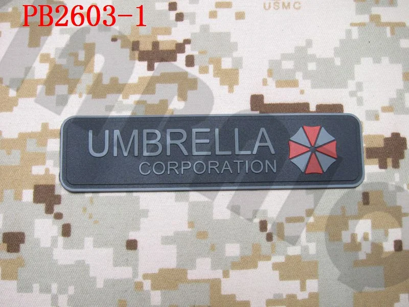 PB2603 Gray 3D ПВХ патч маленький зонтик корпорация лента на грудь - Цвет: PB2603 Gray