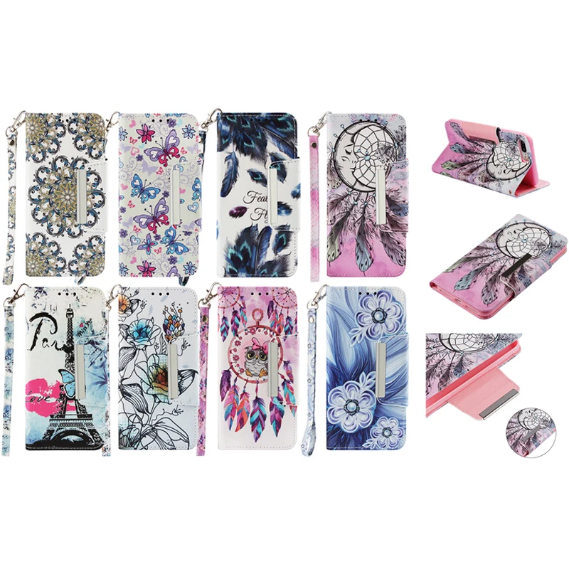 Кожаный бумажник с магнитной застежкой для телефона мягкий силиконовый чехол из